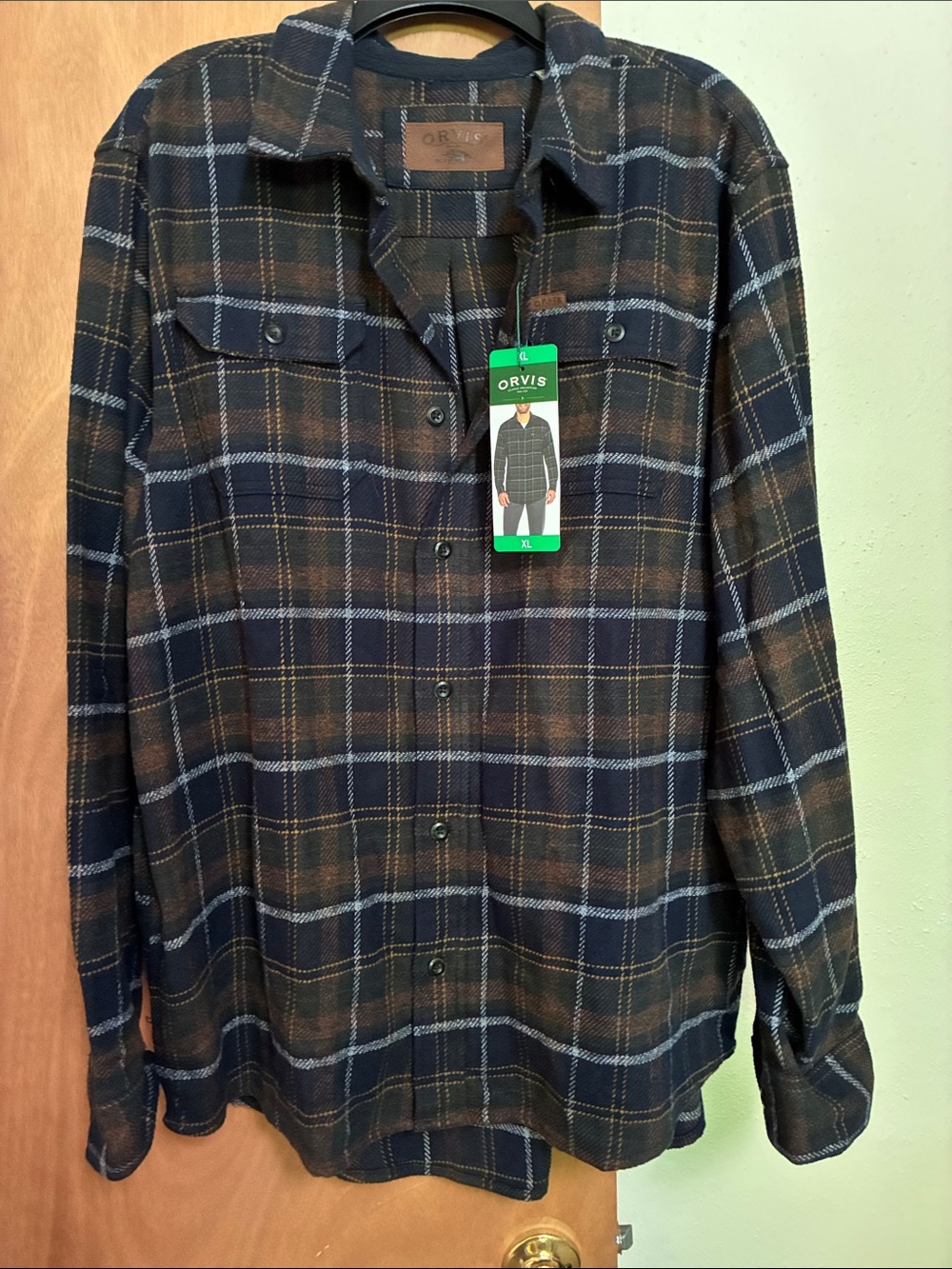 Orvis flannel with side pockets